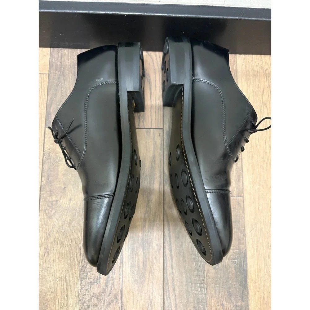 Samuel Windsor Mens Black Leather Cap Toe Oxford Dress Shoes Size 11 - Picture 5 of 5